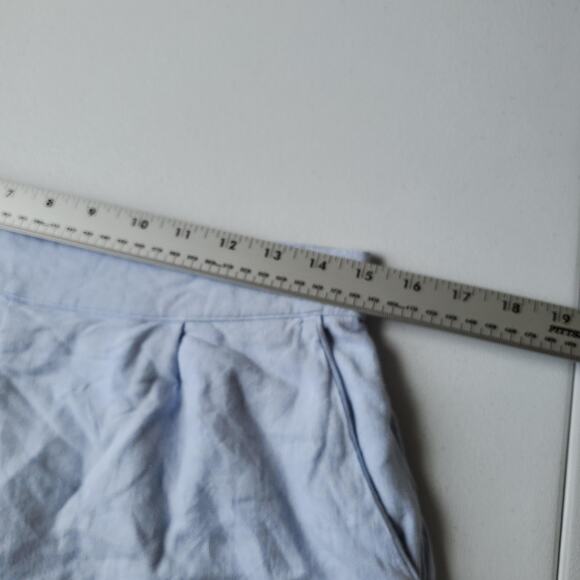 Abercrombie & Fitch Shorts Womens Medium Blue Linen Chino Elastic Waist Lined - Picture 5 of 8